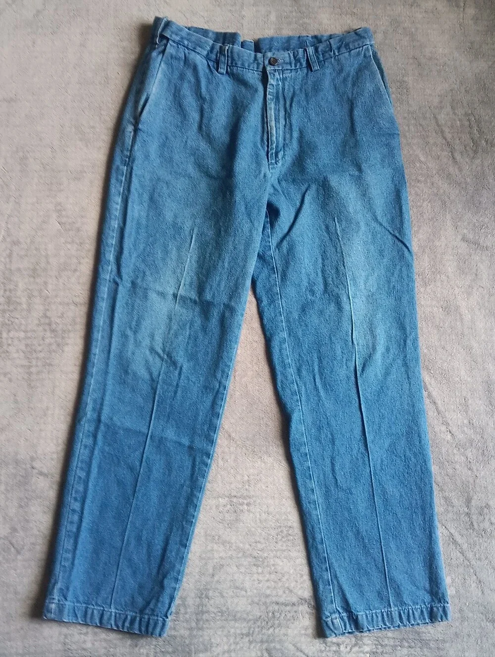 36x32 Vintage Distressed Haggar Men's Classic Cotton Blue Straight Leg Jeans